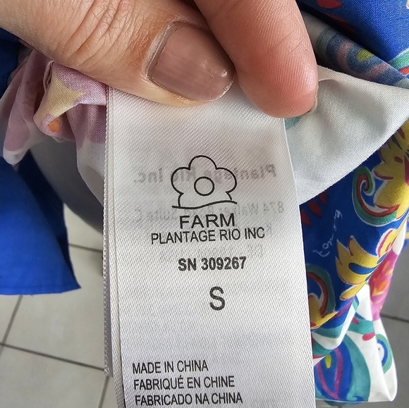 New FARM RioVivid Garden Off White Mini Dress Size S - Picture 9 of 11